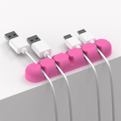 Selvklebende Kabelorganisator - 5 x Holdere - Rosa