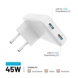 Fixed Slim GaN USB-C Lader - 2 Porter - Hurtiglading - Hvit