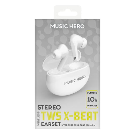 MUSIC HERO X-BEAT True Wireless In-Ear Hodetelefoner - Hvit