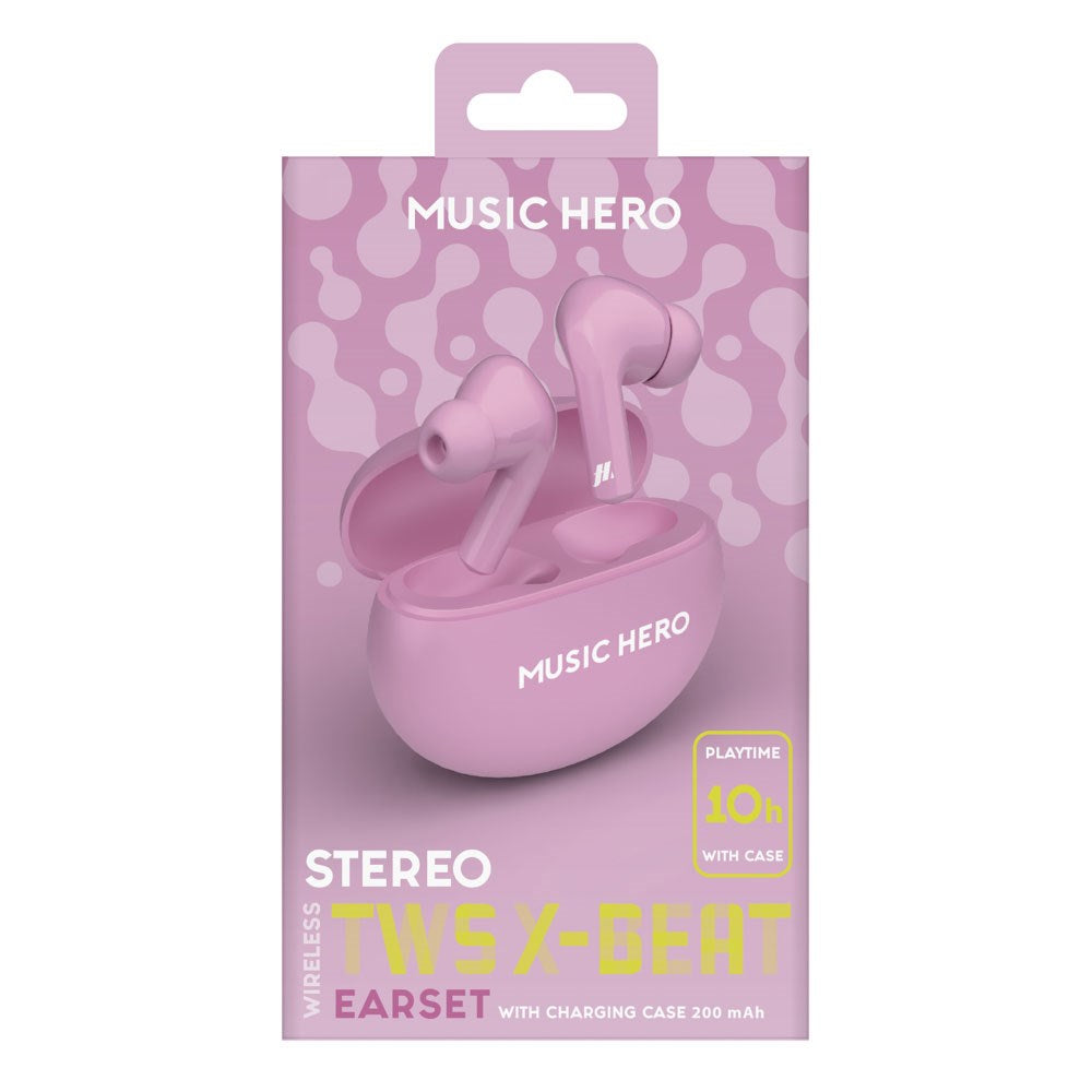MUSIC HERO X-BEAT True Wireless In-Ear Hodetelefoner - Rosa