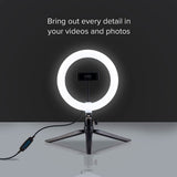 LED Selfie Ring Light med Stativ og Mobilholder SBS - Svart