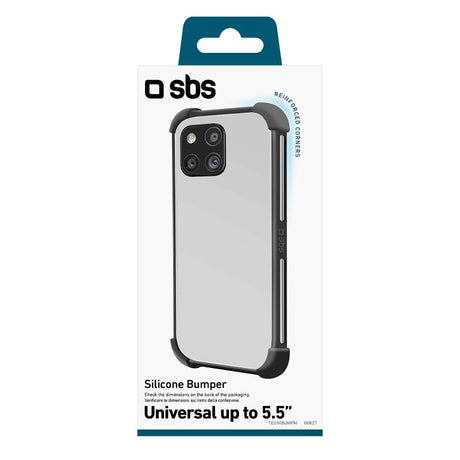 Universal Silikon Bumper Deksel SBS - (Maks. Mobil: 156 x 78 mm) - Svart