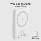 SBS Mag PowerBank 5000 mAh med USB-C og Trådløs Lading - Hvit