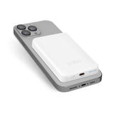 SBS Mag PowerBank 5000 mAh med USB-C og Trådløs Lading - Hvit