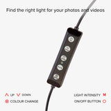SBS Flerfarget LED Tripod Ring Light - Svart