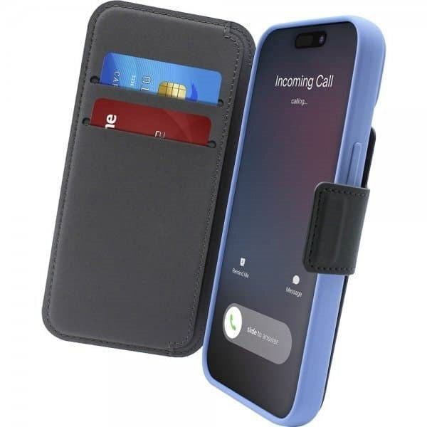 iPhone 15 Plus / 14 Plus / 12 Pro Max Puro Folio Flip Deksel med Lommebok - MagSafe Kompatibel - Svart