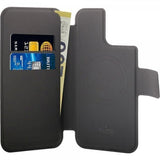 iPhone 15 Plus / 14 Plus / 12 Pro Max Puro Folio Flip Deksel med Lommebok - MagSafe Kompatibel - Svart