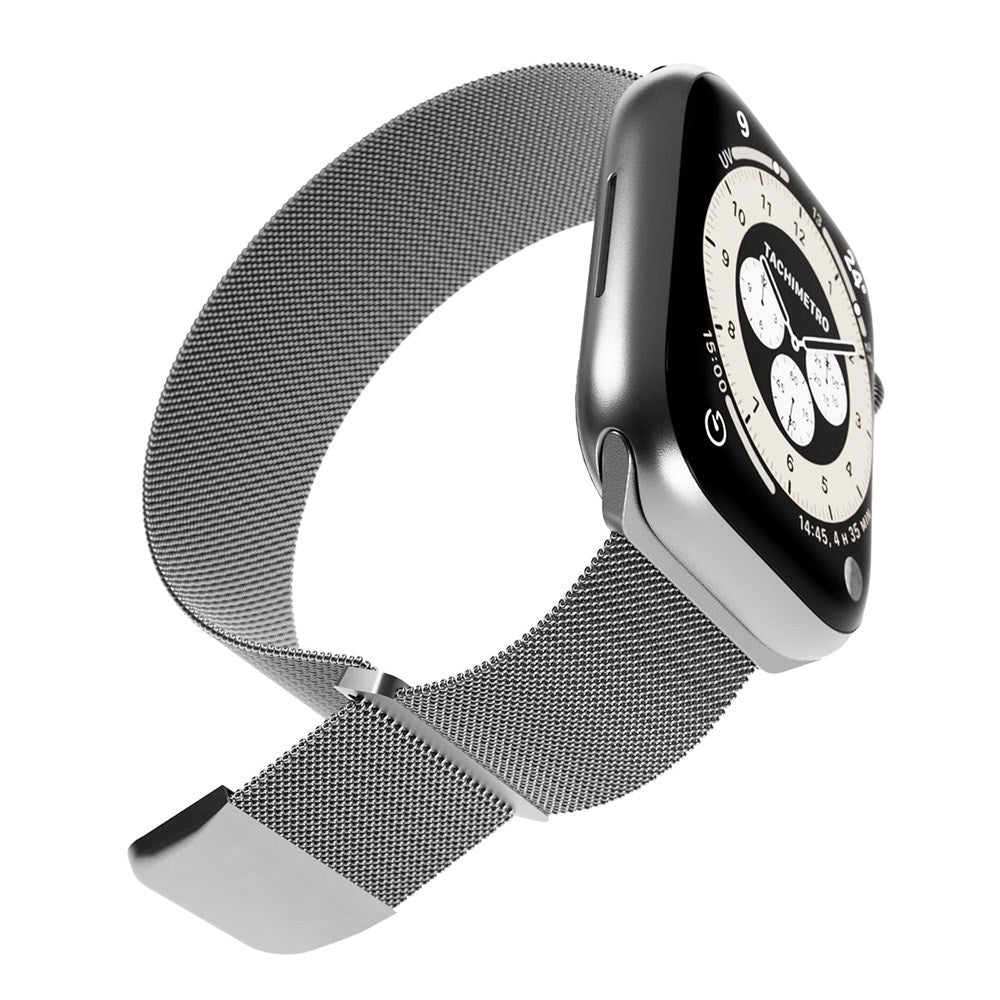Apple Watch (38/40/SE/41/42mm) Puro MILANESE Rustfritt Stål Klokkerem - Argento