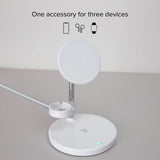 SBS 3-i-1 Magnetisk Trådløs Lader - MagSafe Kompatibel - Hvit