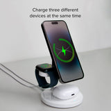 SBS 3-i-1 Magnetisk Trådløs Lader - MagSafe Kompatibel - Hvit