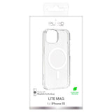 iPhone 15 Puro Lite Mag Deksel - MagSafe-Kompatibel - Gjennomsiktig / Hvit