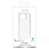 iPhone 15 Pro Max Puro Lite Mag Deksel - MagSafe-Kompatibel - Gjennomsiktig / Hvit