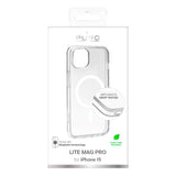 iPhone 15 Puro Lite Mag Pro Deksel - MagSafe Kompatibel - Gjenomsiktig / Hvit