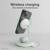 SBS Qi2 2-i-1 Magnetisk Trådløs Lader - MagSafe Kompatibel - Hvit