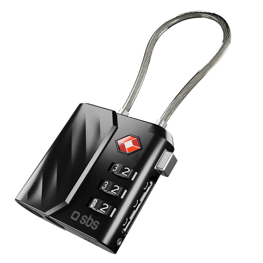 TSA-Hengelås Kompatibel med Apple FindMy - GPS & Bluetooth-Sporing - Svart