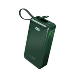 SBS - 20W LCD PowerBank m. 1x USB-A & 1x USB-C - 10.000 mAh - Grønn