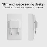 SBS 20W Flexi Sammenleggbar Vegglader m. 1x USB-A & 1x USB-C - Hvit