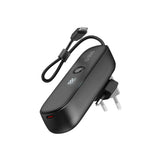SBS 2-i-1 Hybrid PowerBank & Vegglader m. USB-C Kabel - 5000 mAh / 20W - Svart