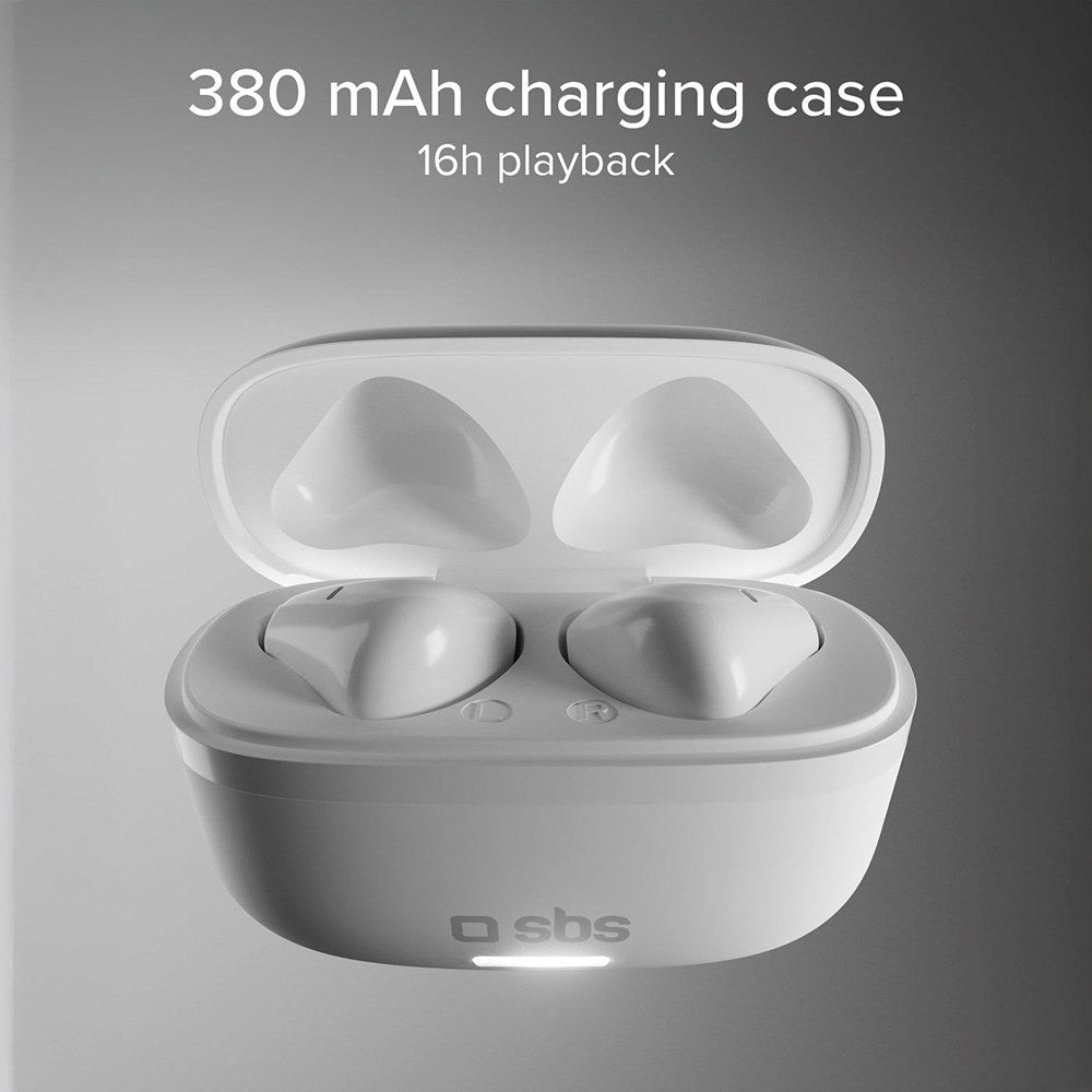 SBS Air Space True Wireless In-Ear Hodetelefoner med Active Noise Cancelling - Hvit