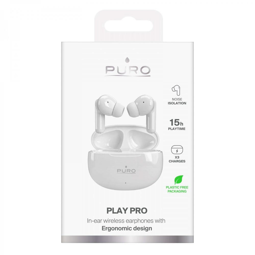 Puro Play Pro True Wireless Hodetelefoner – In-Ear – Hvit