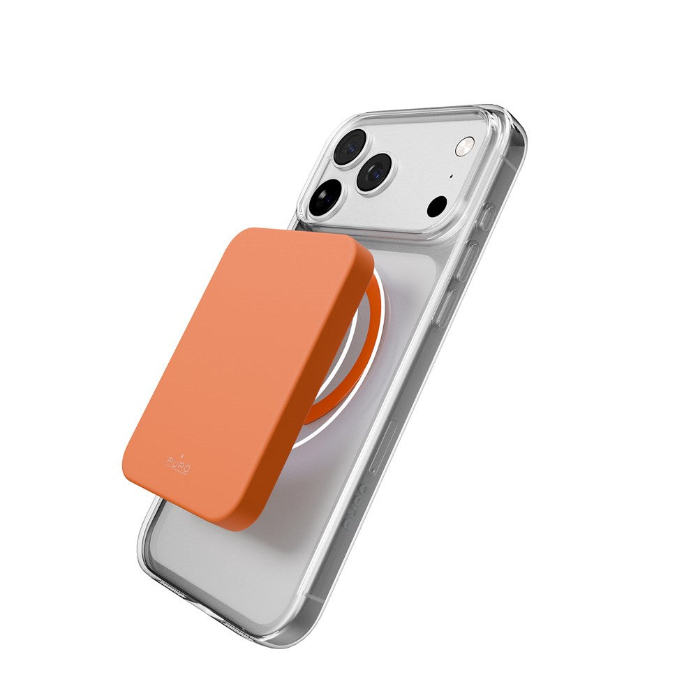 iPhone 17 Pro Max PURO LITE MAG Hybrid Deksel - MagSafe Kompatibel - Gjennomsiktig / Oransje