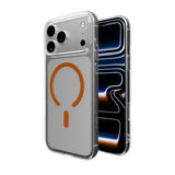iPhone 17 Pro PURO LITE MAG Hybrid Deksel - MagSafe Kompatibel - Gjennomsiktig / Oransje