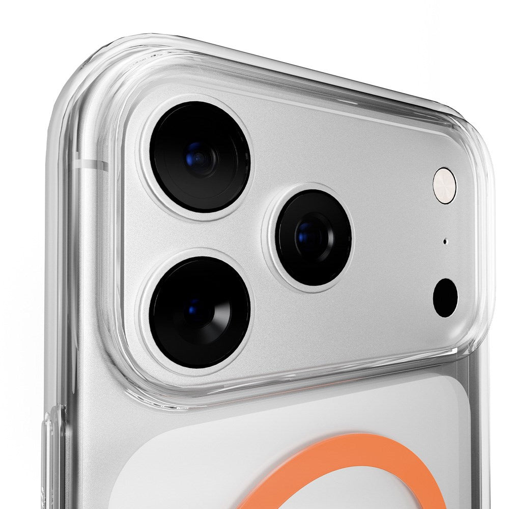 iPhone 17 Pro PURO LITE MAG Hybrid Deksel - MagSafe Kompatibel - Gjennomsiktig / Oransje