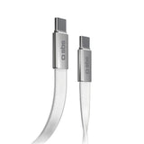 SBS 60W Flat USB-C til USB-C Kabel – 1m – Hvit