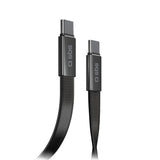 SBS 60W Flat USB-C til USB-C Kabel – 1m – Svart