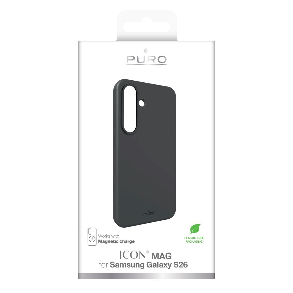 Samsung Galaxy S26 PURO ICON MAG Silikon Deksel - MagSafe Kompatibel - Svart