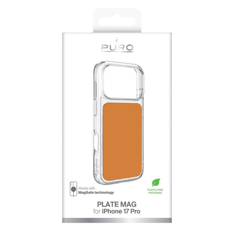 iPhone 17 Pro PURO Clear Mag eDksel – Gjennomsiktig / Oransje