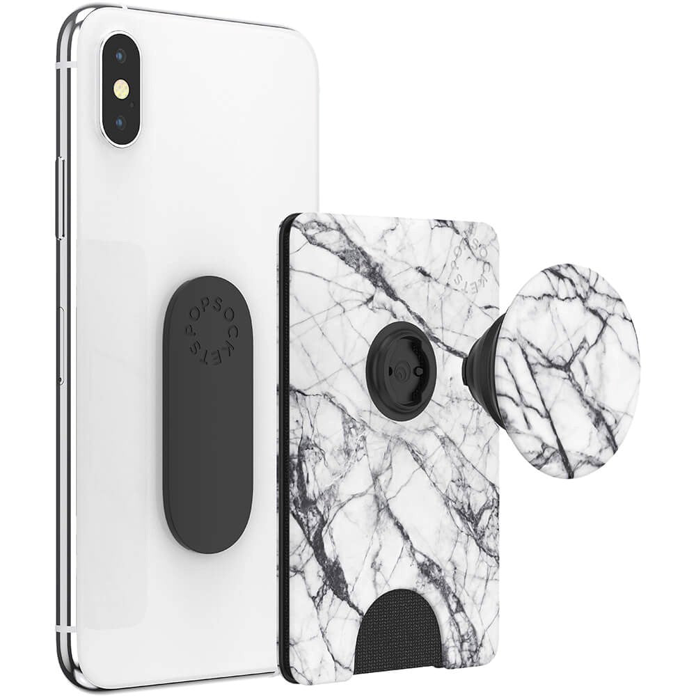 POPSOCKETS PopWallet Dove White Marble MagSafe Kortholder - Stativ & Grep
