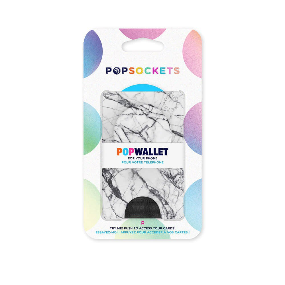 POPSOCKETS PopWallet Dove White Marble MagSafe Kortholder - Stativ & Grep