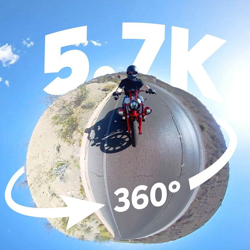 AKASO Bundle med 360-Graders Actionkamera 5,7K & Tilbehør – Svart
