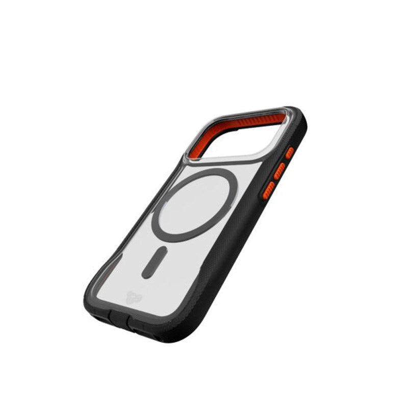 iPhone 17 Pro Tech21 EVO Pro Deksel med Stropp - MagSafe Kompatibel - Gjennomsiktig / Svart