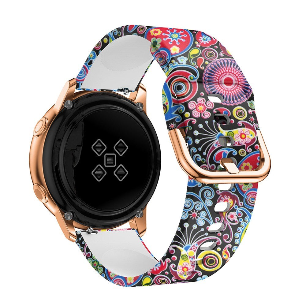 EIDERWOOD Universal (20mm) Smartklokke Silikonrem - Paisley-Blomster