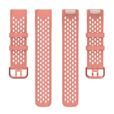 Fitbit Charge 6 / 5 Silikonrem med hull - Rosa