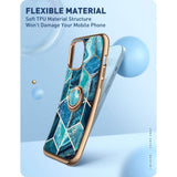 iPhone 13 i-Blason Cosmo Marble Snap Bakdeksel med Kickstand - Havblå
