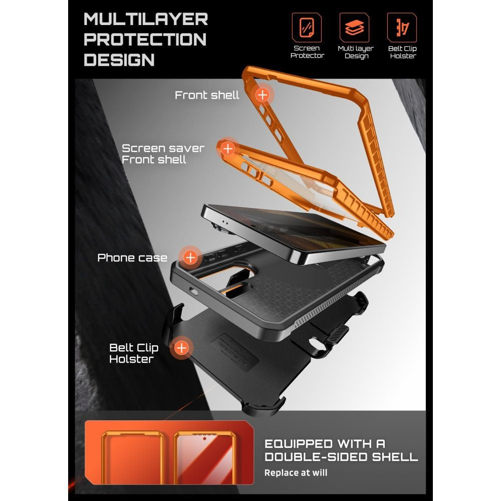 Samsung Galaxy S26 Ultra SUPCASE Unicorn Beetle Pro Mag Deksel m. 2x Front Ramme - MagSafe Kompatibel - Oransje