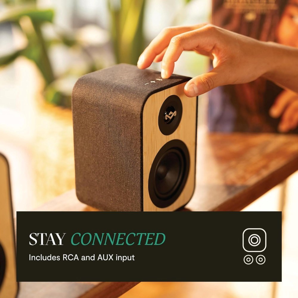 House of Marley Uplift Bookshelf Bluetooth Høyttaler - Svart / Lys Bambus