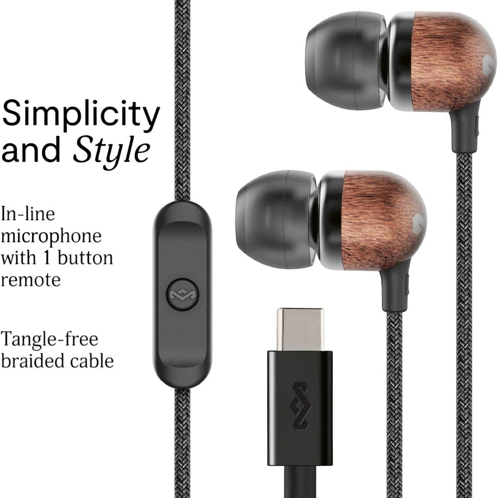 House of Marley Smile Jamaica USB-C In-Ear Hodetelefoner - Svart