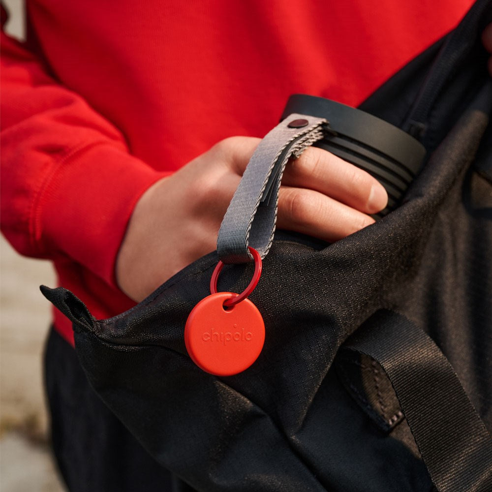Chipolo POP Bluetooth GPS Tracker - Kompatibel med Apple Find My & Google's Find My Device - Rød