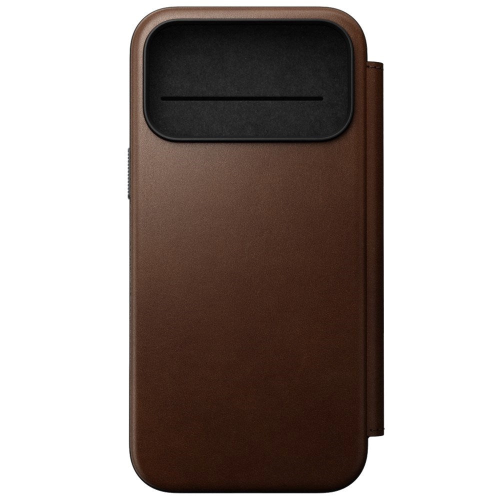 iPhone 18 Pro Nomad Modern Leather Folio Case - MagSafe Kompatibel - Brown