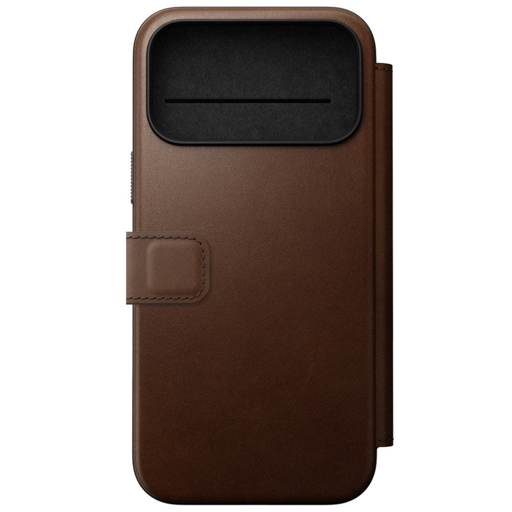 iPhone 18 Pro Max Nomad Modern Leather Folio Case - MagSafe Kompatibel - Brown