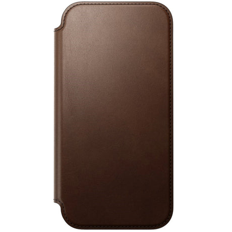 iPhone 18 Pro / 17 Pro Nomad Modern Leather Folio Case - MagSafe Kompatibel - Brown