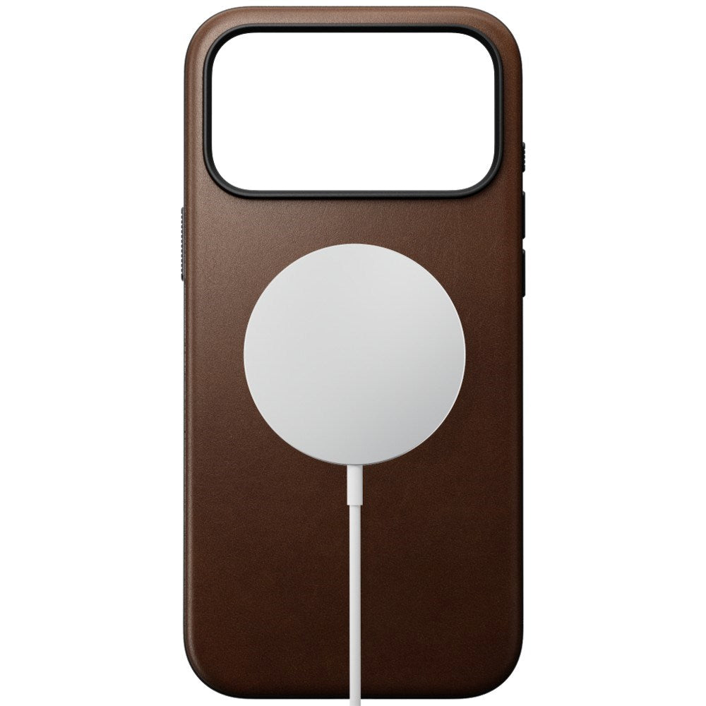 iPhone 18 Pro Nomad Modern Leather Case - MagSafe Kompatibel - Brown