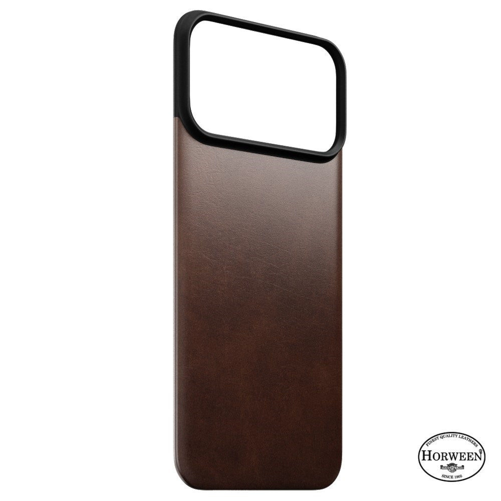 iPhone 18 Pro Max Nomad Magnetic Horween Leather Back Case - MagSafe Kompatibel - Rustic Brown