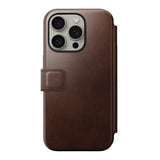 iPhone 15 Pro Nomad Modern Horween Leather Folio Deksel - MagSafe Kompatibel - Brun