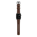 Nomad Apple Watch (42/44/SE/45/46/49mm) Modern Horween Band Rem - Rustic Brown / Black Hardware