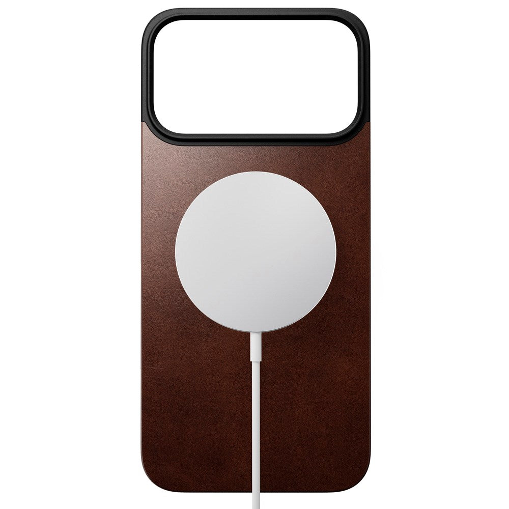 Nomad iPhone 17 Pro Max Magnetic Horween Leather Back Case - MagSafe Kompatibel - Rustic Brown
